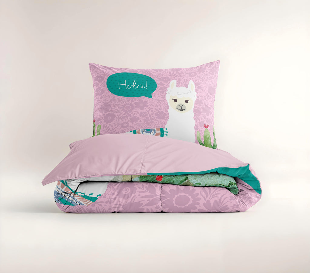 Hola lama Dekbedovertrek roze - Bedworld B.V.